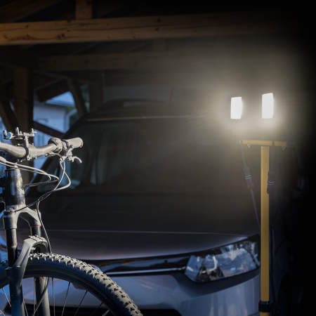 Naświetlacz LED ZUNA2 Halogen Lampa 2x 50W 4000K na Statywie + Przewód + Złącze Hermetyczne LUMILED