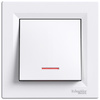 Łącznik Włącznik Jednobiegunowy z Podświetleniem z Ramką Podtynkowy SCHNEIDER ASFORA