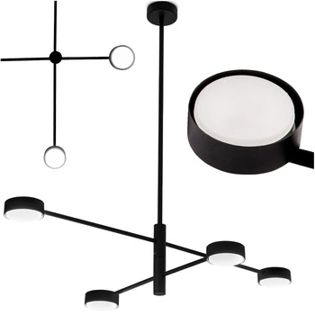 Lampa Sufitowa Wisząca LED 4x GX53 Żyrandol Reflektor Czarna OVILO LUMILED