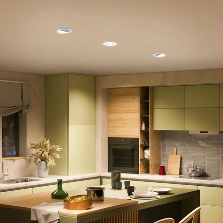 3x Oprawa Podtynkowa Wpuszczana LED 5W 550lm 4000K Neutralna Ruchoma Okrągła biały Ściemnialna 3-STEP SceneSwitch Cilantro Philips