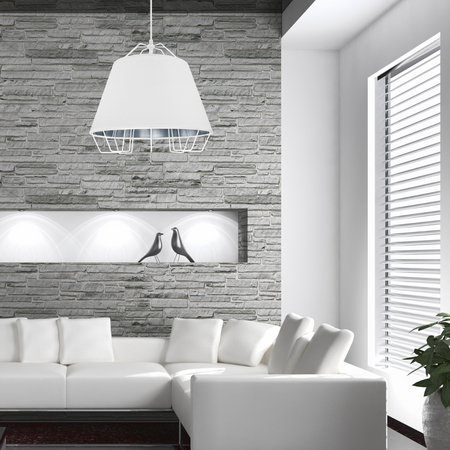 Lampa wisząca żyrandol Il Mio Falun E27 GOLDLUX (Polux) Biało-Srebrna