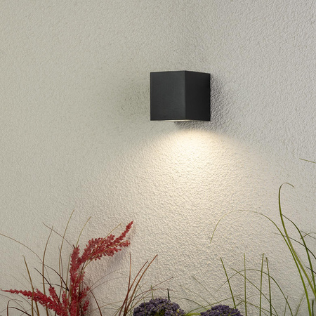 Kinkiet Ogrodowy Elewacyjny Lampa Zewnętrzna GU10 ALLIUM Czarna Kwadrat LUMILED