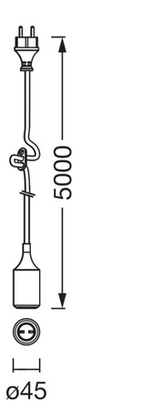Przenośna Lampa Wisząca Żarówka E27 Szary IP44 Endura Osram