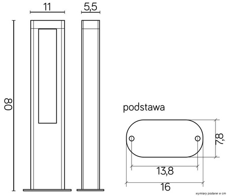 Lampa Ogrodowa Zewnętrzna Stojąca SŁUPEK LED Evo GL15403 20W 1200lm 4000K Neutralna 80cm Su-Ma