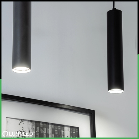 Lampa Wisząca Szynoprzewód Zwis Szyna 29cm Reflektor GU10 LED SOPLO Czarny LUMILED