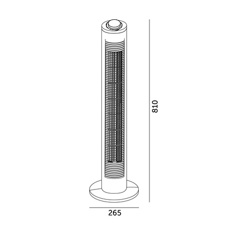 Wentylator Kolumnowy Tuba Cyrkulator Powietrza Wiatrak Stojący Czarny 45W Venlo 2 Windstar Kobi