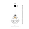 Lampa wisząca BASKET 1xE27 Geometryczny Kształt Loft Czarna Koszyk Diament MLP7214 Metal