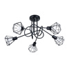 Lampa Sufitowa Wisząca 5x E14 Żyrandol Geometryczna Geometryczna Czarna Nowoczesna Artemis Sollux