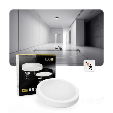 Plafon LED Łazienkowy Sufitowy Natynkowy 24W 2520lm 4000K 120° Biały IP65 Nairos Kobi