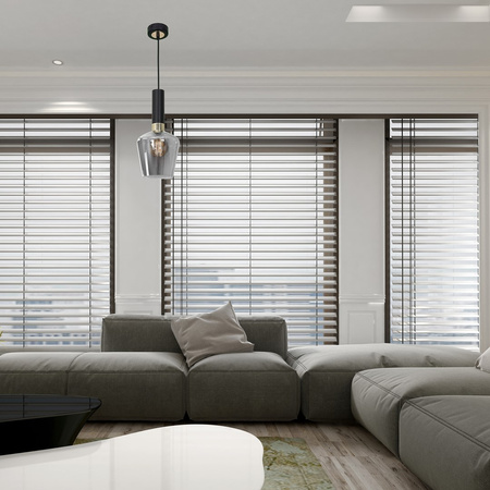 Lampa wisząca czarna MiLAGRO ROMA BLACK 1x E27