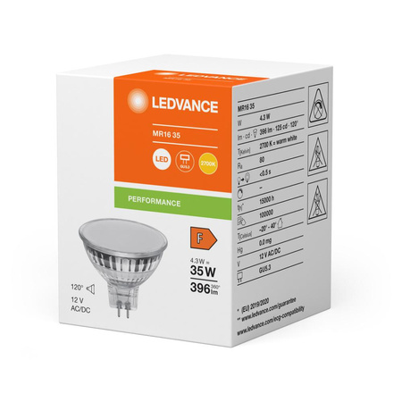 Żarówka LED Reflektor GU5.3 MR16 4.3W = 35W 396lm 2700K Ciepła 120° 12V Ledvance
