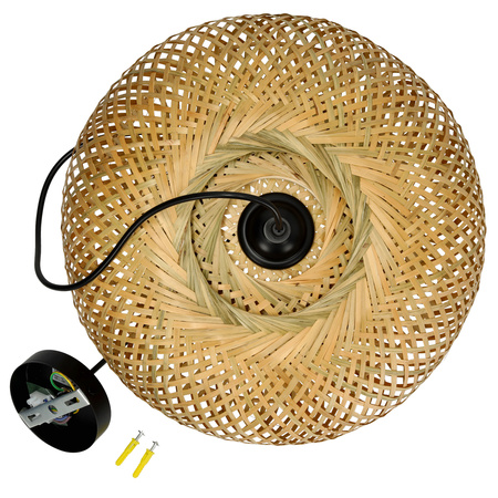 Lampa Wisząca Dekoracyjna Zwis Bambusowa E27 Boho Baku Kobi