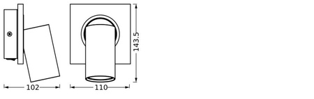 Lampa LED Ścienna Sufitowa Kinkiet Oprawa Natynkowa 3.4W 230lm 3000K Ciepła Ściemnialna Dekoracyjna Brązowy Czarny Spot Mercury Ledvance
