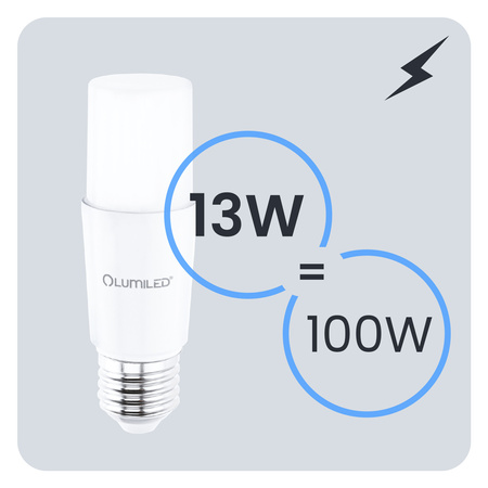 6x Żarówka LED E27 Tubularna T45 13W = 100W 1521lm 3000K Ciepła 200° LUMILED