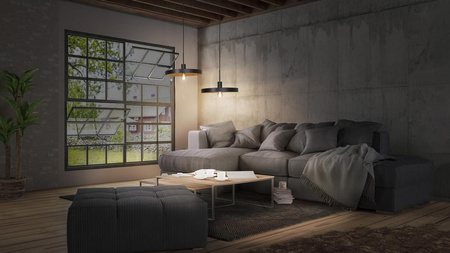 Lampa Sufitowa Wisząca Dekoracyjna E27 Zwis Czarny Brązowy Decor Ledvance