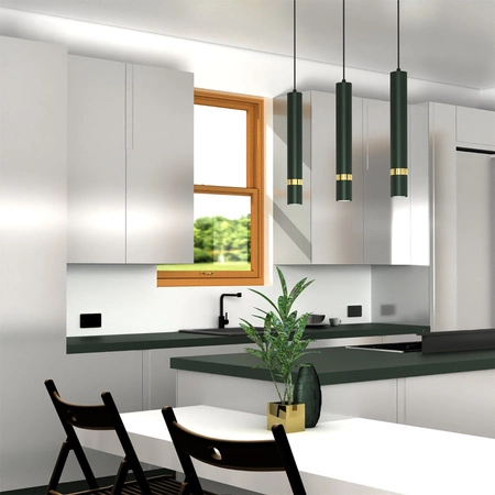 Lampa wisząca JOKER ZIELONY ZŁOTY 3 x GU10 MILAGRO Metal styl nowoczesny