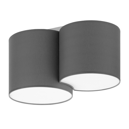 Lampa Sufitowa MONA GRAY Plafon Tuba Biało-Grafitowa Nowoczesna 2xE27 4391 TK Lighting