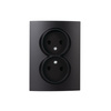 Gniazdo Sieciowe Zasilające Podwójne 16A Uziemienie Prostokątne Czarne LOGI Kanlux