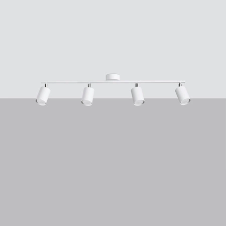 Lampa Sufitowa Oprawa Natynkowa SPOT TUBA Reflektor 4x GU10 Ruchoma Tubularna Biała Nowoczesna Lemmi Sollux