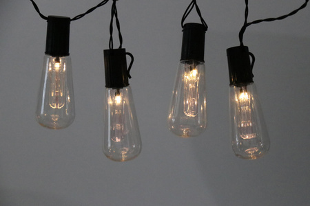 Girlanda Ogrodowa LED Bateryjna 2,6m na baterie 2xAA EDISON Czarna GOLDLUX (Polux)