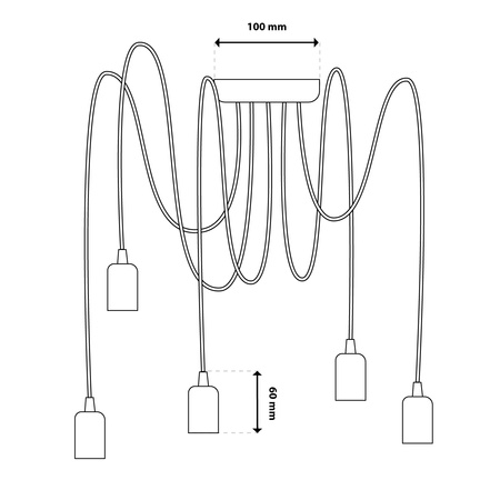 Lampa wisząca sufitowa ARANE PAJĄK 5 ramion do LED 5x E27 LUMILED