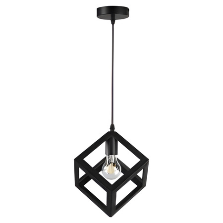 Lampa Sufitowa Oprawa Wisząca Zwis E27 Czarna Cube Masterled