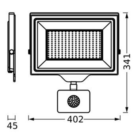 Naświetlacz LED Halogen Zewnętrzny Reflektor Czujnik Ruchu IP65 200W 4000K Neutralny Czarny LEDVANCE