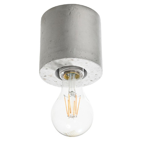 Lampa Sufitowa Oprawa Natynkowa E27 Cylindryczna Szara Industrialna Salgado Sollux