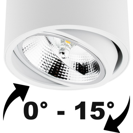 Oprawa Natynkowa HALOGENOWA 15W Spot Tuba Ruchoma Biała Żarówka LED GU10 ES111 COB 3000K LUMILED