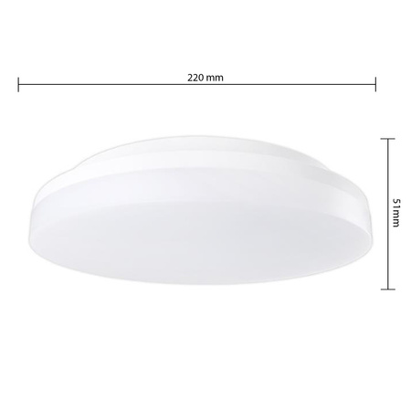 Plafon LED Lampa Sufitowa Łazienkowy Natynkowy 18W 1880lm 4000K Neutralny z Czujnikiem Ruchu Okrągły Biały IP54 Minos Masterled