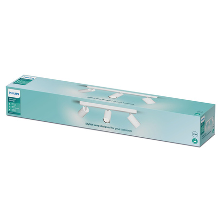 Lampa Sufitowa Reflektor 3x GU10 IP44 Biała Idris Philips