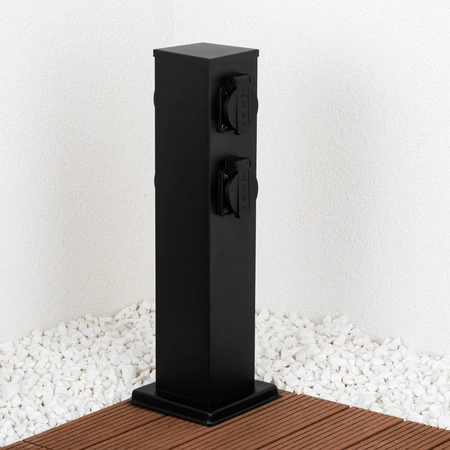 Słupek Ogrodowy Zewnętrzny Stojący 230V 40cm ONTARIO 4x Gniazdo Sieciowe