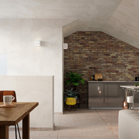 Lampa Ścienna Oprawa Natynkowa Kinkiet E27 Kwadratowa Biała Nowoczesna Leo Sollux