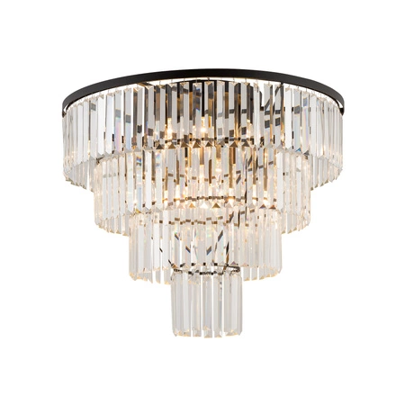 Lampa Sufitowa Żyrandol 12x E14 Czarna Glamour CRISTAL L 7630 Nowodvorski