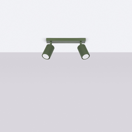 Lampa Sufitowa Reflektor Tuba Spot 2x GU10 Oliwkowa Karbon Deep Space SL.1618 Sollux