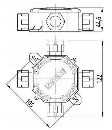 Puszka Instalacyjna Natynkowa Hermetyczna PG16 75x75x33mm Rozgałęźna z Dławikami Szara PAWBOL