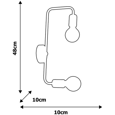 Kinkiet ścienny lampa sufitowa w stylu industrialnym czarna MiLAGRO DYLAN 2x E27