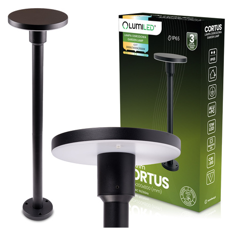 Lampa Ogrodowa Zewnętrzna Słupek Stojący CCT LED 12W 3000-6500K IP65 CORTUS LUMILED