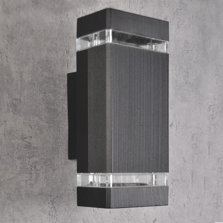 Kinkiet ogrodowy elewacyjny góra dół Gilbert 2xGU10 Y218 Ip44 GOLDLUX (Polux) czarny