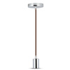 Lampa Wisząca Oprawa E27 Chromowy klosz z brązowym kablem VT-7338 V-TAC