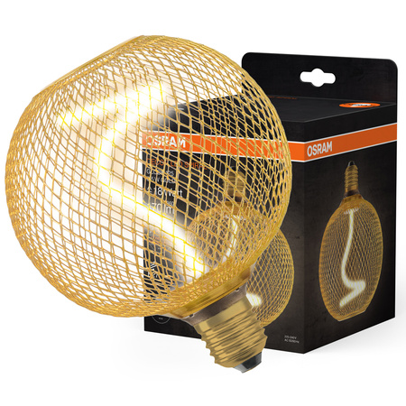 Żarówka LED Dekoracyjna E27 3.5W = 18W 170lm 1800K Ciepła 320° Filament Ściemnialna Decor Osram