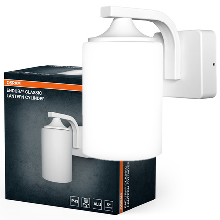 Kinkiet Ogrodowy Lampa Elewacyjna Zewnętrzna E27 Biały IP43 Endura Osram