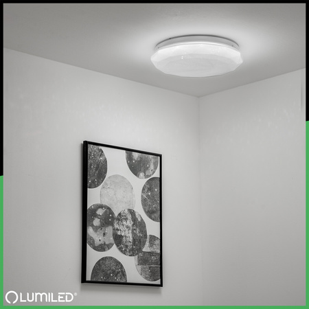 Plafon LED Lampa Sufitowa Natynkowa 12W IP44 Okrągły GLORY 2 DIAMENT 26cm LUMILED