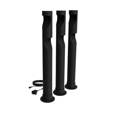 Zestaw 3x Lampa Ogrodowa Zewnętrzna SŁUPEK 70cm LED 1.5W 180lm 2700K + Zasilacz Desi 24V Philips
