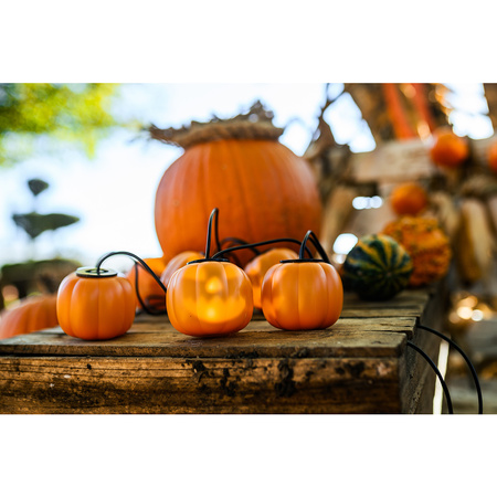 Girlanda Bateryjna 8xLED Ozdobne Dynie 4,45m Lampki Halloween + USB C