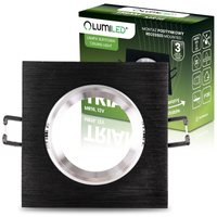 Oprawa Halogenowa Podtynkowa Lampa Sufitowa Kwadrat Ruchoma GU10 MR16 Czarna TRIAM LUMILED