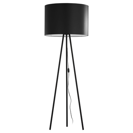 Lampa Podłogowa Stojąca WINSTON BLACK Abażur Trójnóg Czarna Minimalistyczna E27 5147 TK Lighting