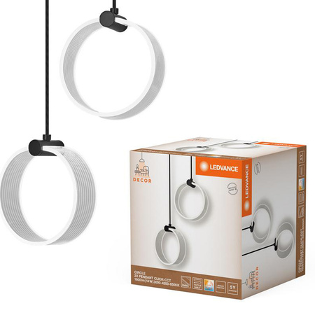 Lampa Sufitowa Wisząca Dekoracyjna LED 14W 930lm 3000K - 4200K - 6500 K CCT Czarny Decor Ledvance