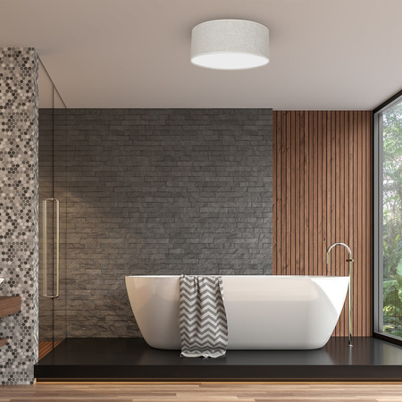 Plafon LED Lampa Sufitowa LINO Biała Lniana 2xE27 Milagro