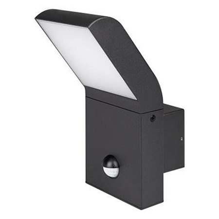 Kinkiet Ogrodowy Elewacyjny Lampa Zewnętrzna LED 12W 4000K IP54 z Czujnikiem Ruchu i Zmierzchu